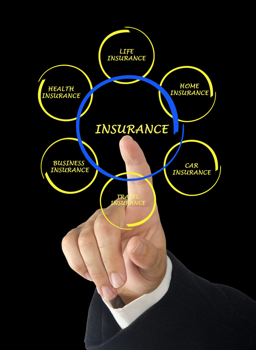 man presenting insurance diagram